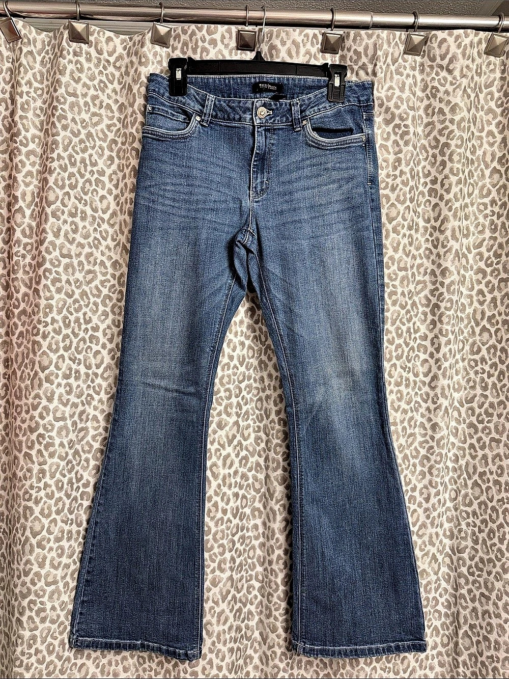 White House Black Market Skinny Flare Blue Flare Jeans Size 8 Short Like New